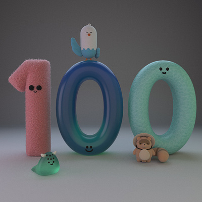 100 Days of 3d Models - Wrap up 3d modeling animation cartoon cinema4d cute illustration motion design