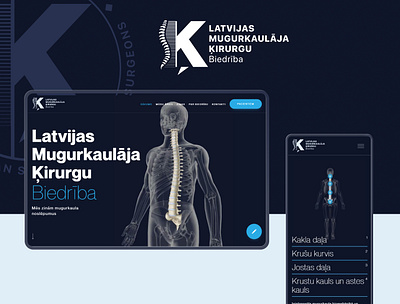 New website Latvian Society of Spine Surgeons 3d animation logo ux web design