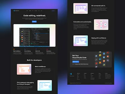 VS Code - Landing Page Concept design figma landing landing page productdesign ui uiux vscode