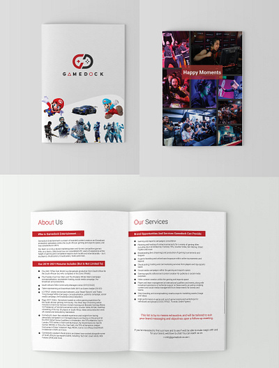 Gaming Company Brochure Design branding brochure brochure design design illustration indesign logo minimal multipage print print design