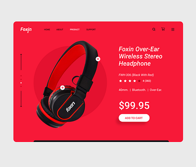 Foxin Headphone branding design freelance designer illustration logo pandacraft ui uiux vector webdesign webpage