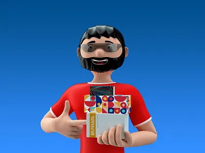 Box packaging from my 3d 3d illustration 3d character