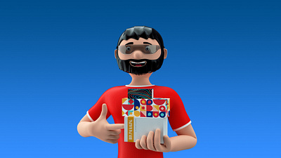 Box packaging from my 3d 3d illustration 3d character