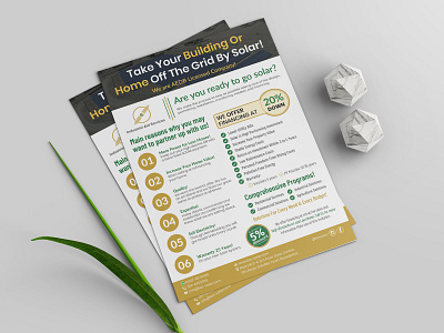 Solar Energy Company Flyer Design rack card