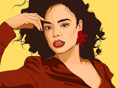Tessa Thompson Art actress beautiful celebrity digital art digital illustration drawing illustration movie artist photoshop vector vexal