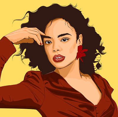 Tessa Thompson Art actress beautiful celebrity digital art digital illustration drawing illustration movie artist photoshop vector vexal