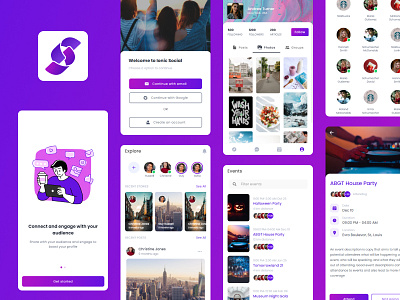 Ionic Social angular app design ionic framework social social media social network social sharing template ui ui design