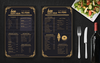 Prime Golden Menu Template branding business design golden graphic design menu menu template prime psd psd template restaurant template