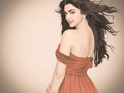 Deepika Padukone art actress beautiful bollywood celebrity color deepika padukone design digital art digital illustration drawing graphic design illustration indian