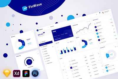 FinWave - Finance Dashboard UI Kit 3d animation app branding dashboard design development finance graphic design illustration logo motion graphics ui ui design ux ux design vector web design web development website