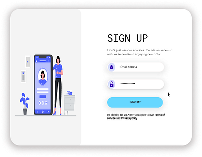 SIGN UP PAGE app branding design illustration ui ux vector