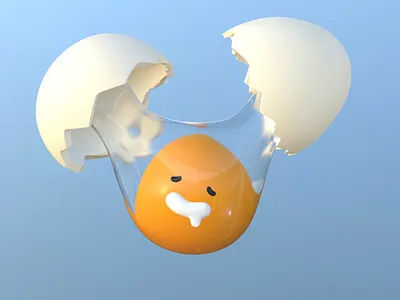 Crack an Egg character cute design illustration isometric lowpoly