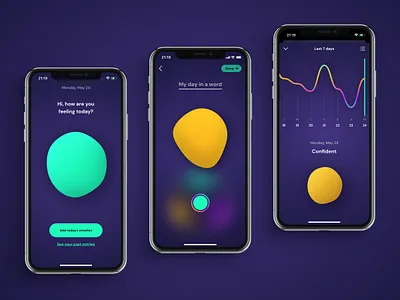 Momo: App Concept app blob colors colour design iphone app journal mobile app