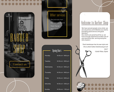 BarberShop App app design figma illustration mobile