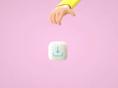 Tap to Download 3d animation cute design download hand illustration save tap toon
