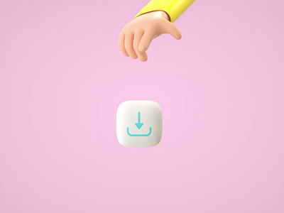 Tap to Download 3d animation cute design download hand illustration save tap toon