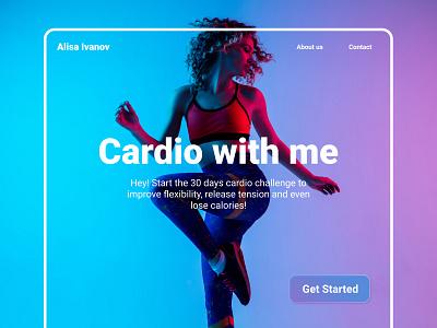 Landing page - Cardio branding design figma landing page photo typography ui web