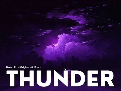 Thunder Art© Digital Art + Poetry branding coming dark art dark painting dark wallpaper death dense wallpaper digital artwork digital painting fear full moon illustration lost moon nature night poetry purple night sky thunder