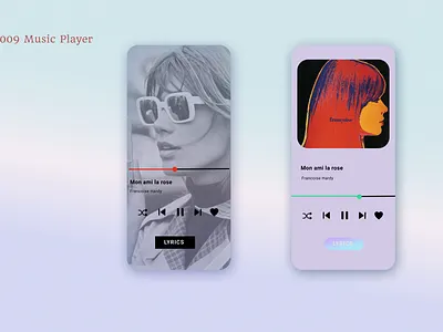 DailyUI 009 daily 100 challenge dailyui dailyui009 design francoise hardy french music player typography