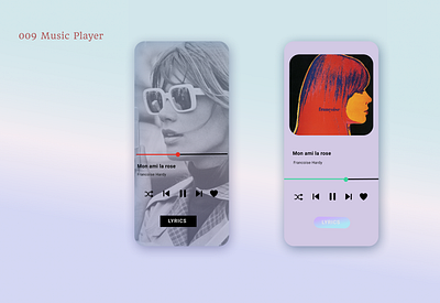 DailyUI 009 daily 100 challenge dailyui dailyui009 design francoise hardy french music player typography