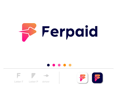 FerPaid - Logo Design ( Letter F + Letter P + Arrow) abstract arrow logo brand identity branding design f modern logo icon illustration letter f logo letter logo logo logodesign logodesigner logoinspirations logos logotype modern logo p logo typography ui