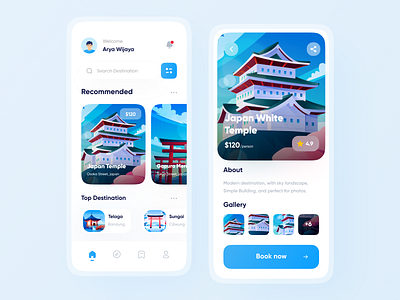 Travel App app app design destination app minimalist mobile app ticket app ticket booking app tour tourism tourism app travel travel mobile app travelling trip ui vacation