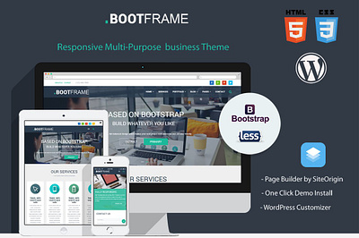 BootFrame - WordPress theme branding business theme graphic design web themes wordpress theme