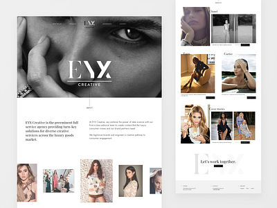 Creative Agency Landing Page agency corporate cover story creative fashion luxury magazine minimal photoshoot