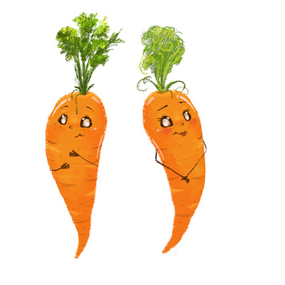 Lovely carrots artistic cartoon crayon cute illustration nature painterly sweet vegetables