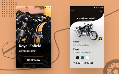 Café android app caferacer mobile motorbike motorcycle royal enfield ux