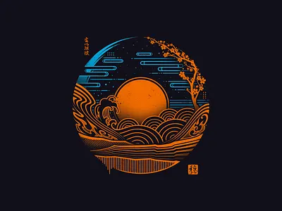 Japan Chillout design illustration japan t shirt tee vector