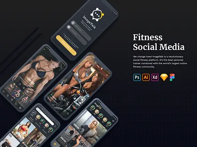 Fitness Social media mobile apps UI/UX design apps fitness minimal mobile modern social ux website