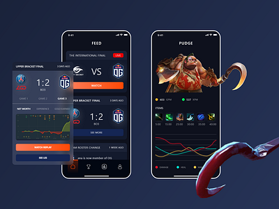 Dota 2 Game Match Analysis app appdesign design dota 2 game game app game designer gamers games gaming gaming app match analysis matchs statistics ui uidesign