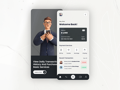 Transaction App account app balance branding business design expense finance income minimal mobile app personal transaction ui uiux uiuxdesign ux