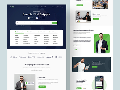 Chakri - Job Portal Landing page - v2 cv resume graphic design halal halal design development hiring platform indeed jib finder job job application job listing job portal job search job search platform job site nasim news product uiux design web redesign website design