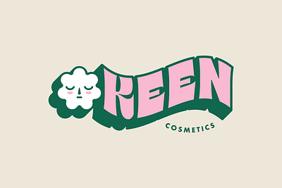 Keen Cosmetics Logo branding character colorful cosmetics face flower illustration logo makeup vector vegan