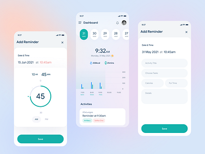 Fitness App app app design design fitness app fitness center fitness club glass effect glassmorphism grap graph ui health app management app ui