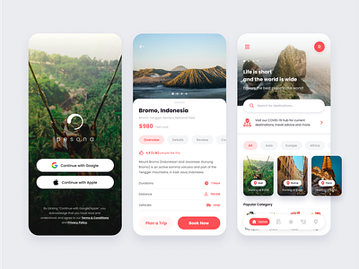 Travel App clean design figma minimalist simple ui ux