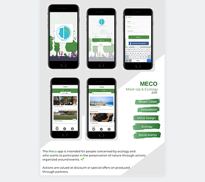 MECO App app application brand designgreen ecology logo mockup project