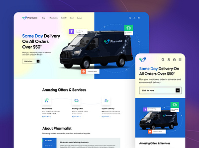 Pharmalist E-commerce Landing Page branding design e commerce graphic design landing page logo minimal pharmacy respo responsive
