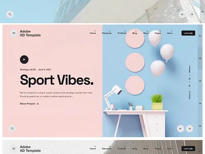 Download Sport Adobe XD Template adobe adobe xd branding creative design graphicdesigns illustration logo minimal template ui webdesign