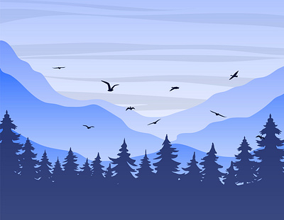 Mountain Landscape artwork branding design design art hill illustration illustration art logo sky ui