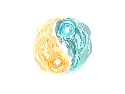 Yin and yang icon illustration illustrator