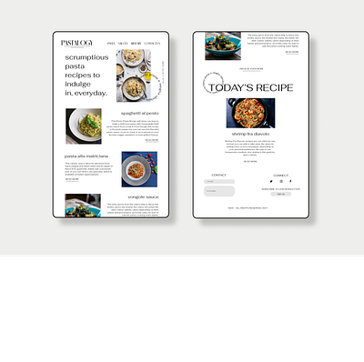 PASTALOGY - Pasta recipe website mockup adobexd branding design mockup one page website pasta mockup prototype recipe mockup recipe website ui ux vector website website builder website concept website design