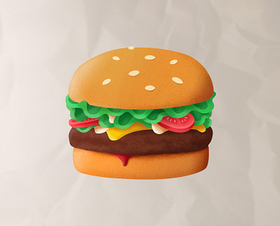 Burger burger fast food food illustration illustrator meal patty takeaway tasty texture