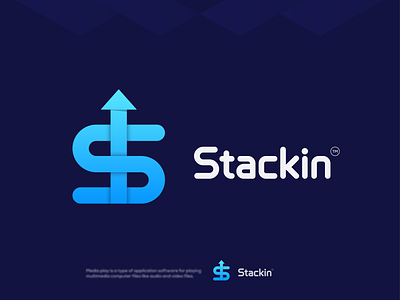 Stackin Logo ( Letter S + Arrow ) arrow logo blockchain brand identity branding coin crypto design gradient logo illustration logo logo design logo designer logo inspiration logotype modern logo s arrow logo s logo ui