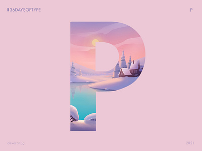 36 Days of Type: P 36daysoftype design graphic design illustration lake landscape nature typography vector illustration
