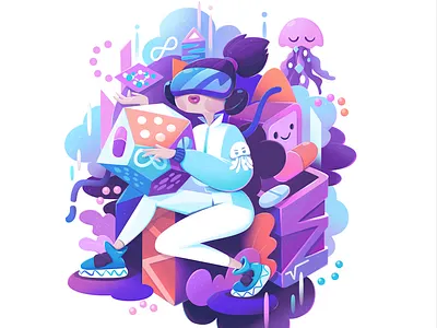 AI Research cartoon character concept design illustration medicine molecule vector zutto