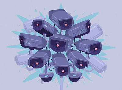 The Snoop State art camera cctv data illustration surveillance vector