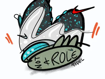 Barkley Posite Max 'Splatter' x _SNKRDRMZ design illustration
